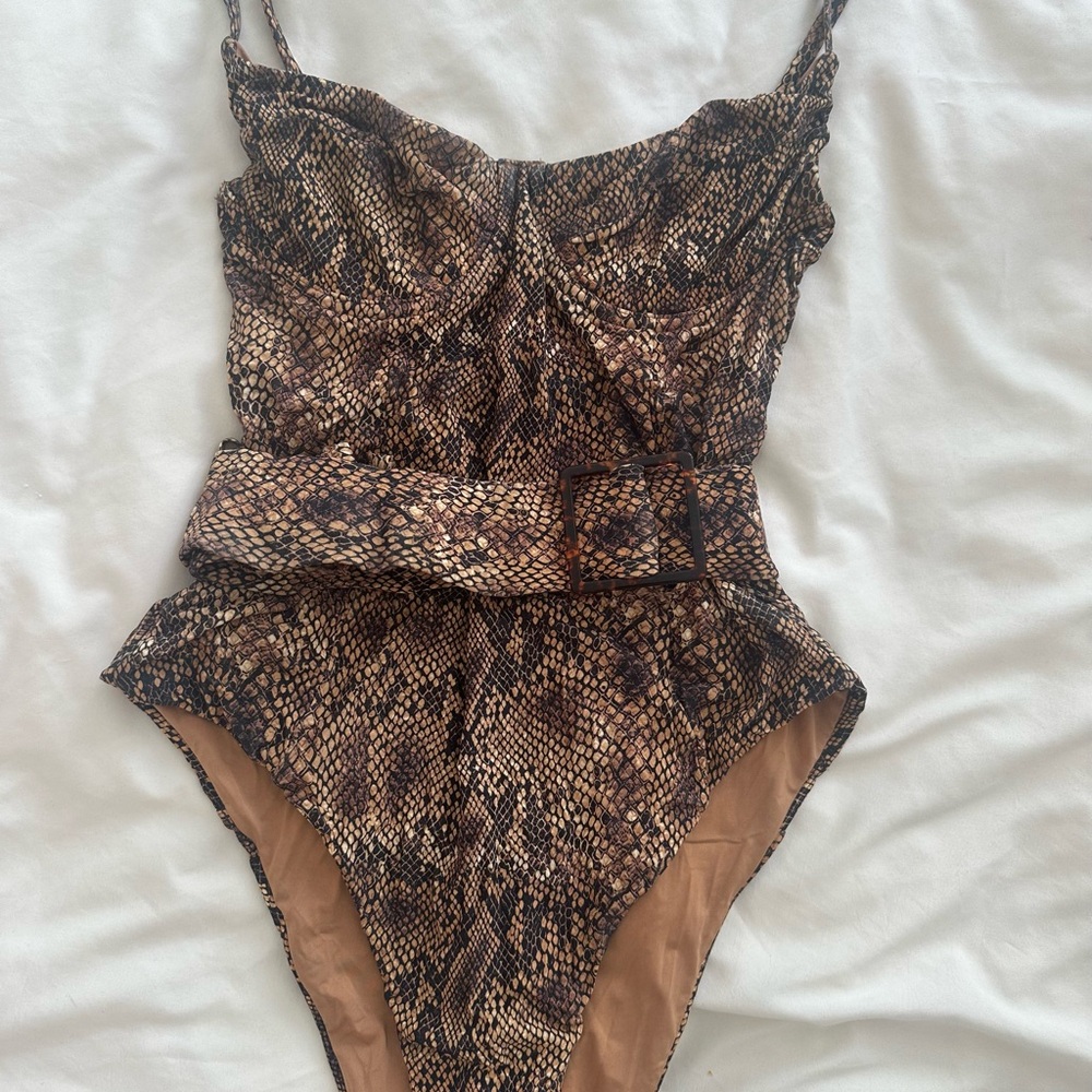 Snakeskin Print One-Piece Swimsuit